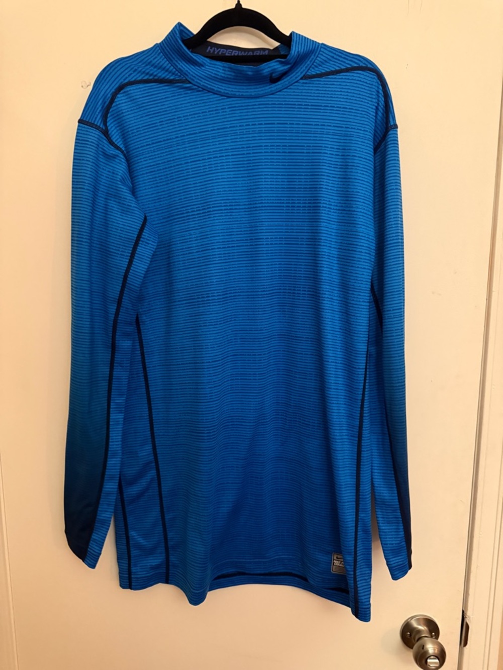 Nike Pro Combat Hyperwarm Dri-FIT Thermal Top XXL Blue Training Hiking
